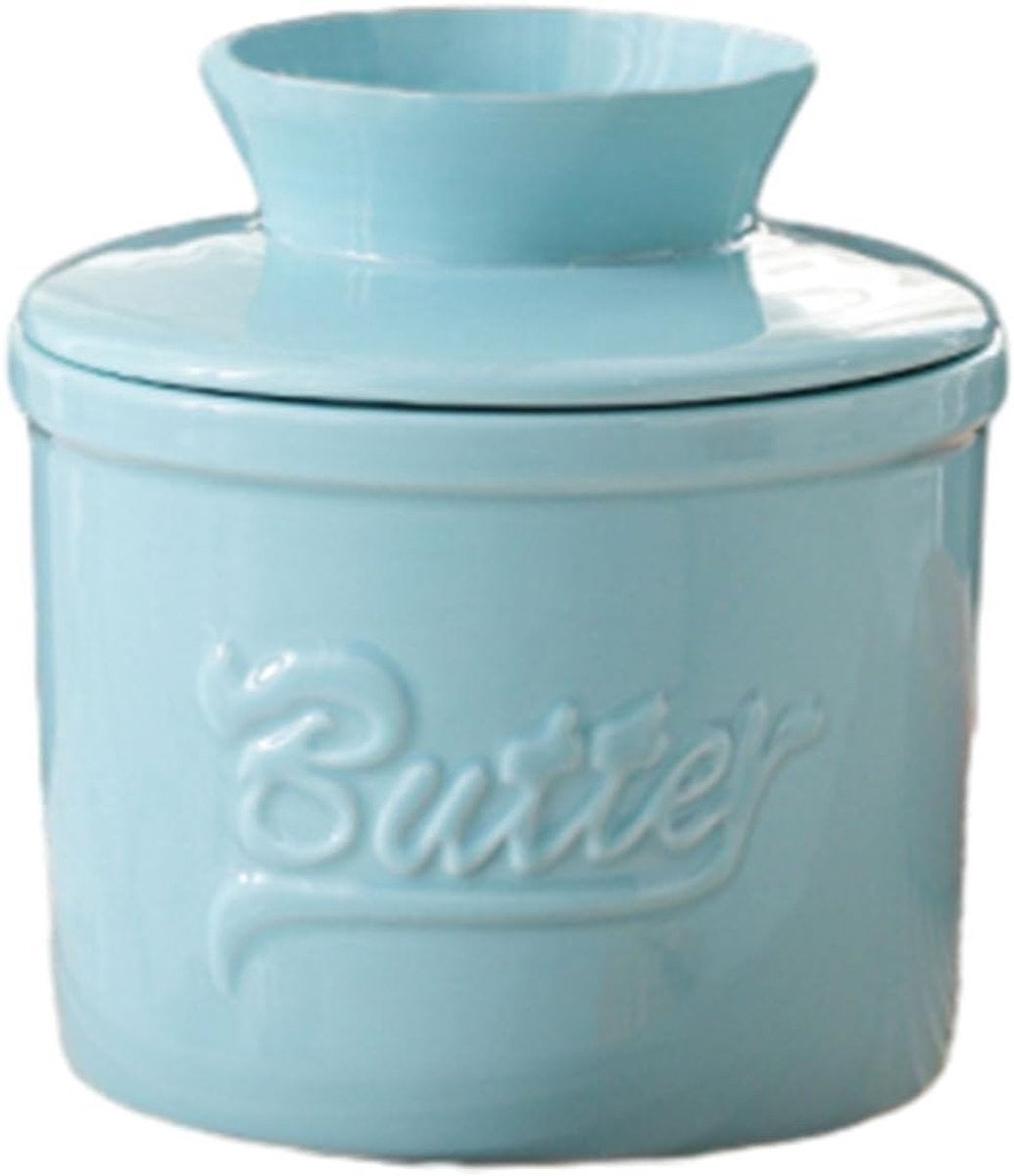 Blauw Butter Dome, chłodzona wodą maselniczka z linią wodną, ceramiczna maselniczka do smarowania masła, prezent kuchenny