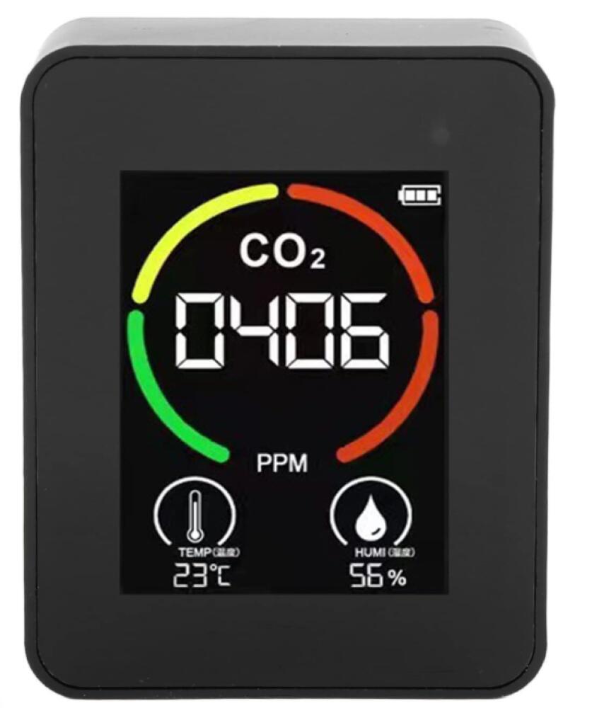Detektor CO2, monitor jakości powietrza w pomieszczeniach, miernik CO2, przenośny detektor dwutlenku węgla, termometr i higrometr z ładowaniem USB do