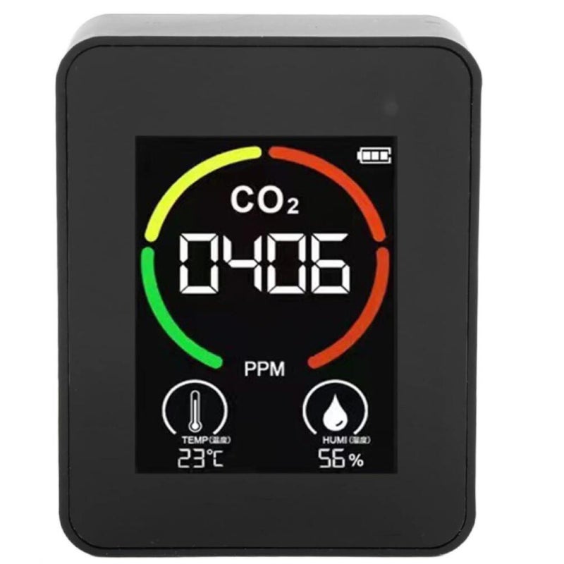 Detektor CO2, monitor jakości powietrza w pomieszczeniach, miernik CO2, przenośny detektor dwutlenku węgla, termometr i higrometr z ładowaniem USB do
