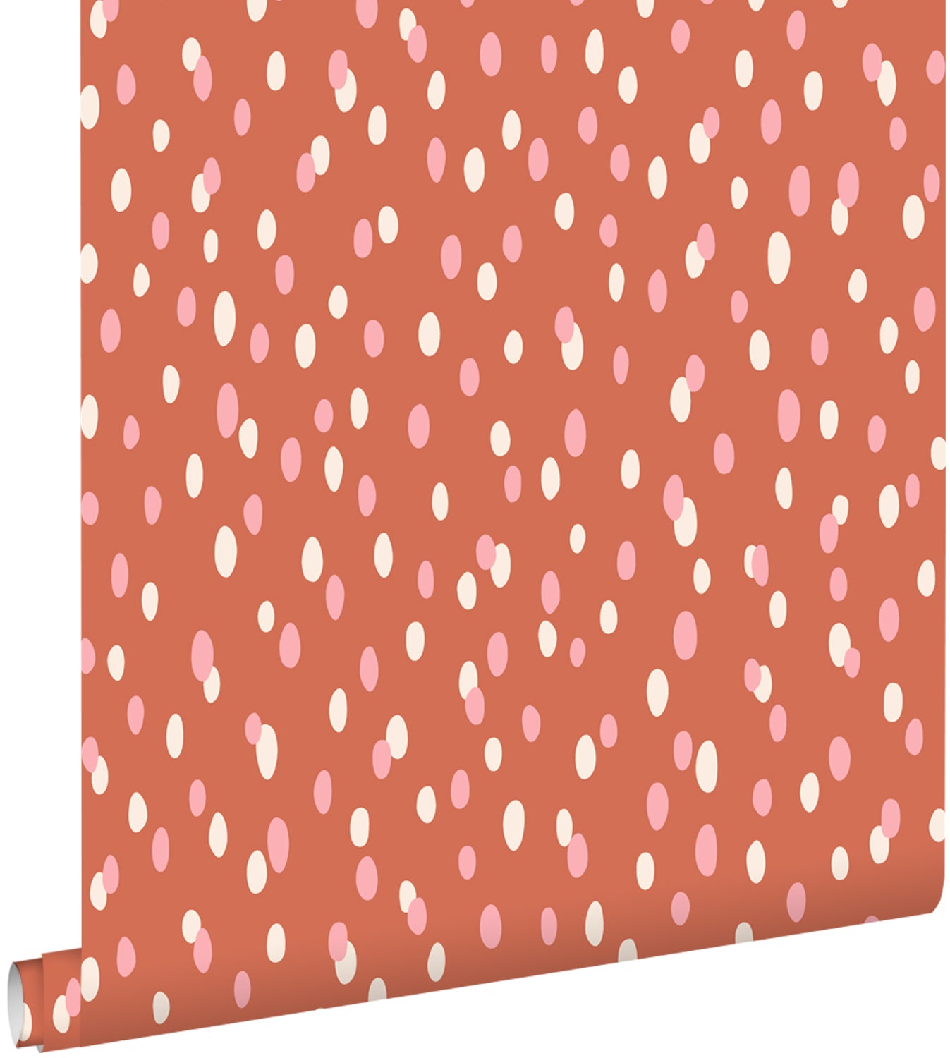 Tapeta kropki pomarańczowy - 50 x 900 cm - ESTAHOME