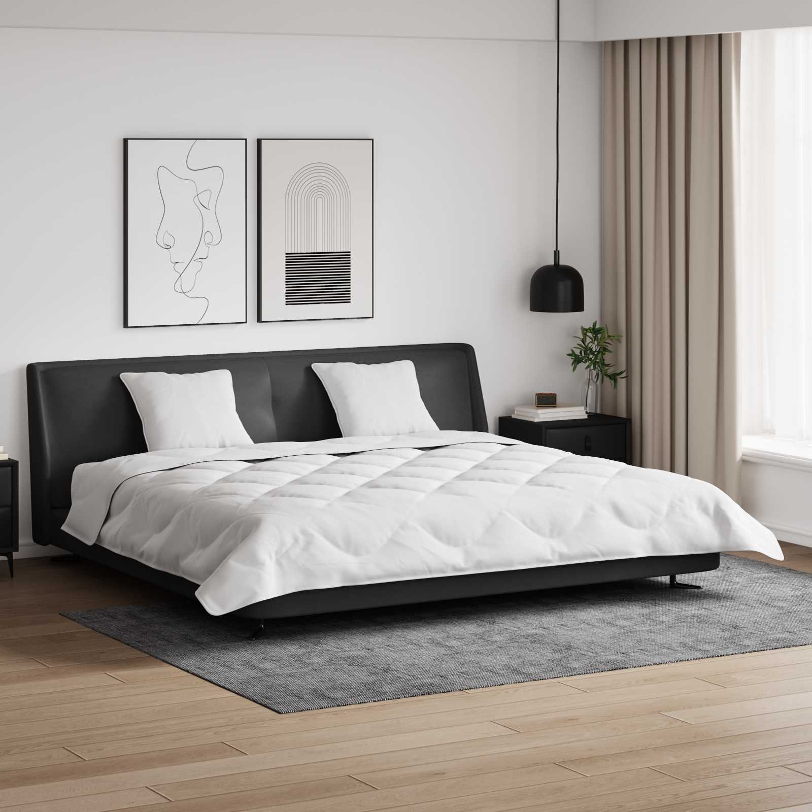 Duvet z poduszkami z poduszką 3 pcs Biały Mikrofibra i Puch vidaXL
