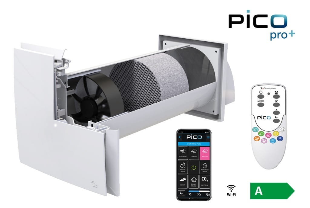 Rekuperator ścienny CATA ULTRA PLUS+60 z czujnikiem wilgotności i CO2 i WiFi 1 szt.