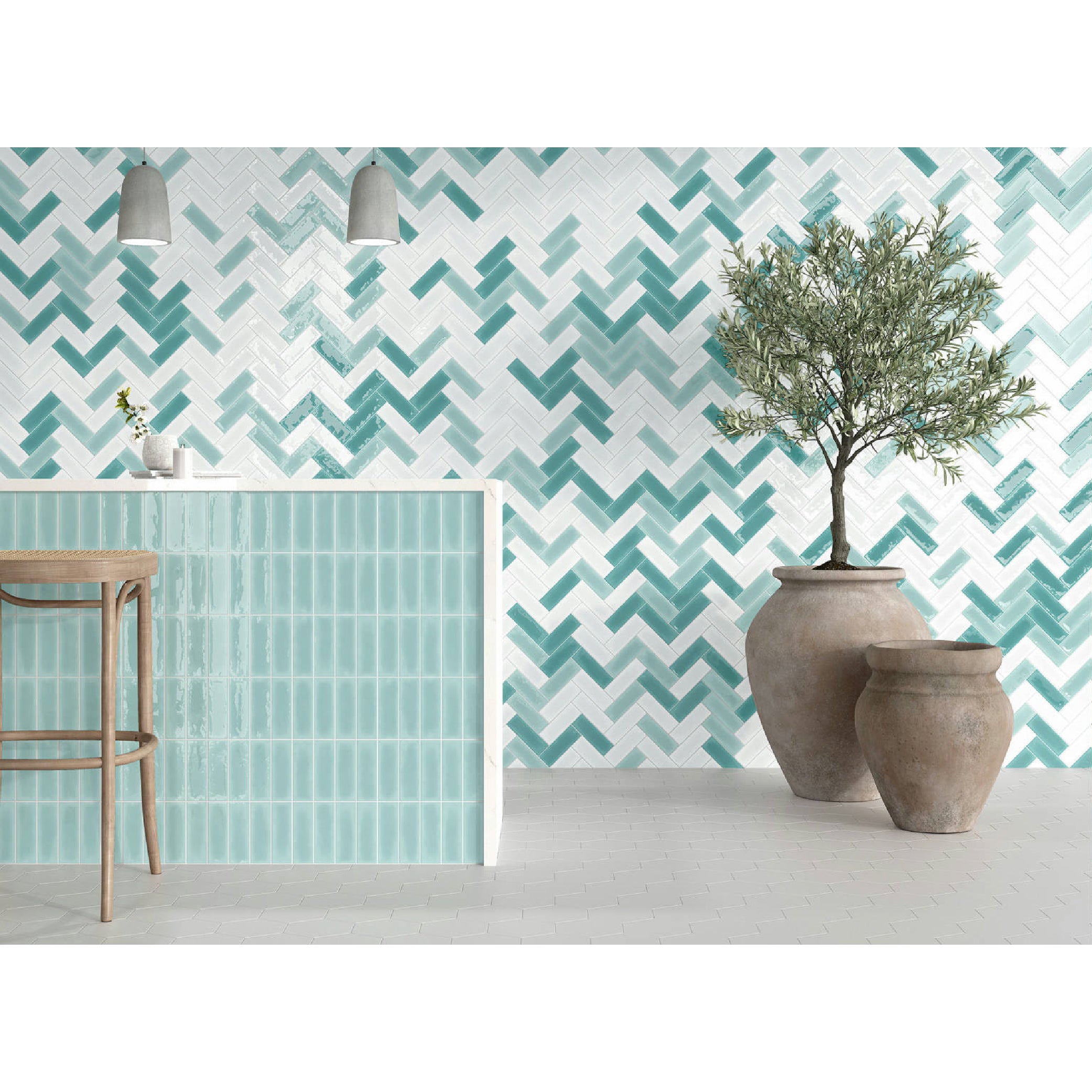 Altea Biały Seria Premium płytek z gresu porcelanowego ściennych 5x15 cm