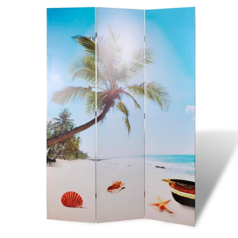 vidaXL Składany parawan, 120x170 cm, motyw plaży