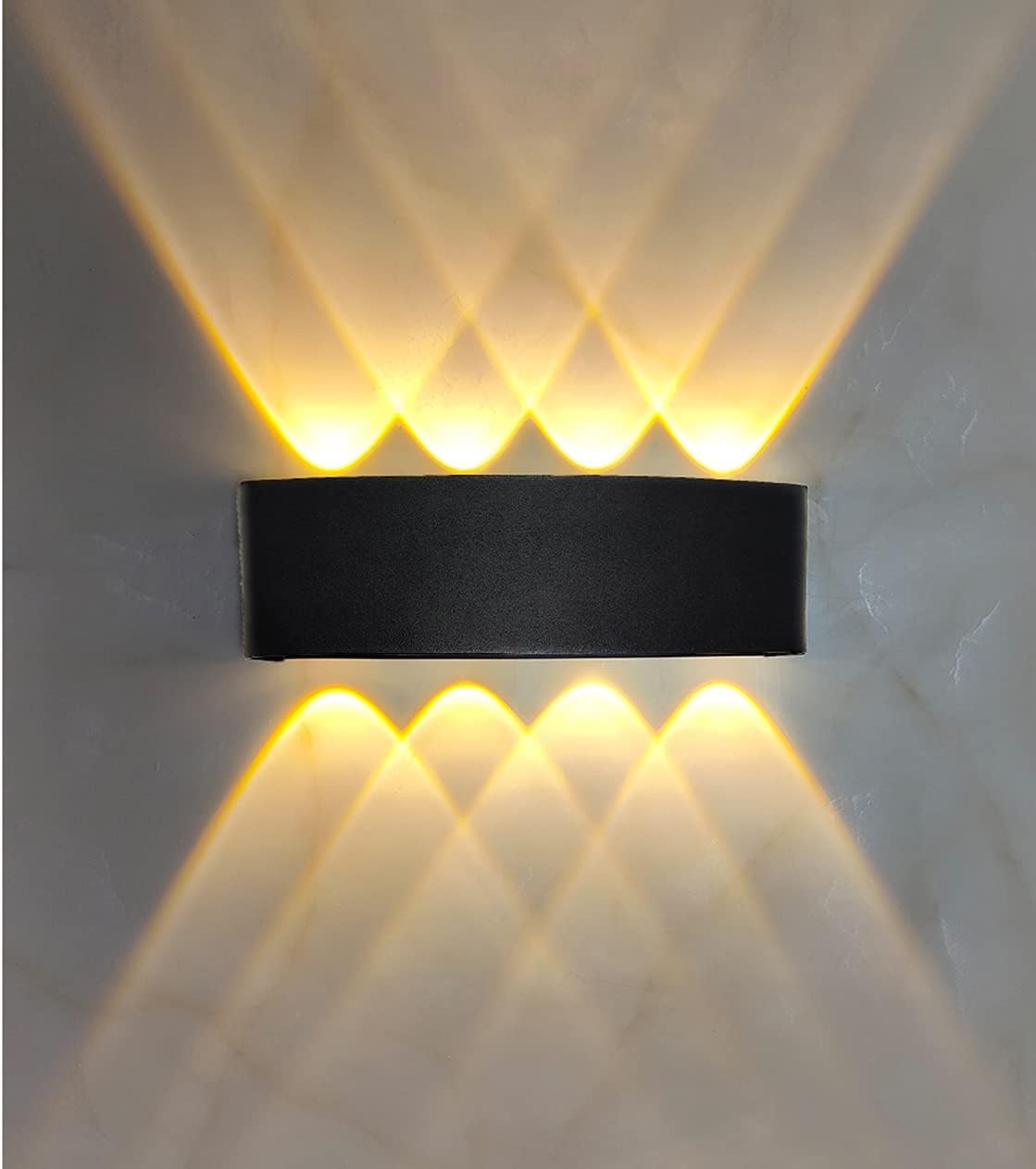 Nowoczesna lampa ścienna LED 8W, czarny aluminiowy kinkiet, wodoodporna lampa ścienna zewnętrzna IP65, odpowiednia do dekoracji
