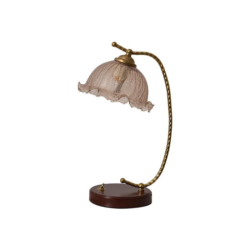 Lampa stołowa w stylu vintage, klosz szklany, lampa biurkowa do sypialni, gabinetu, stolika nocnego