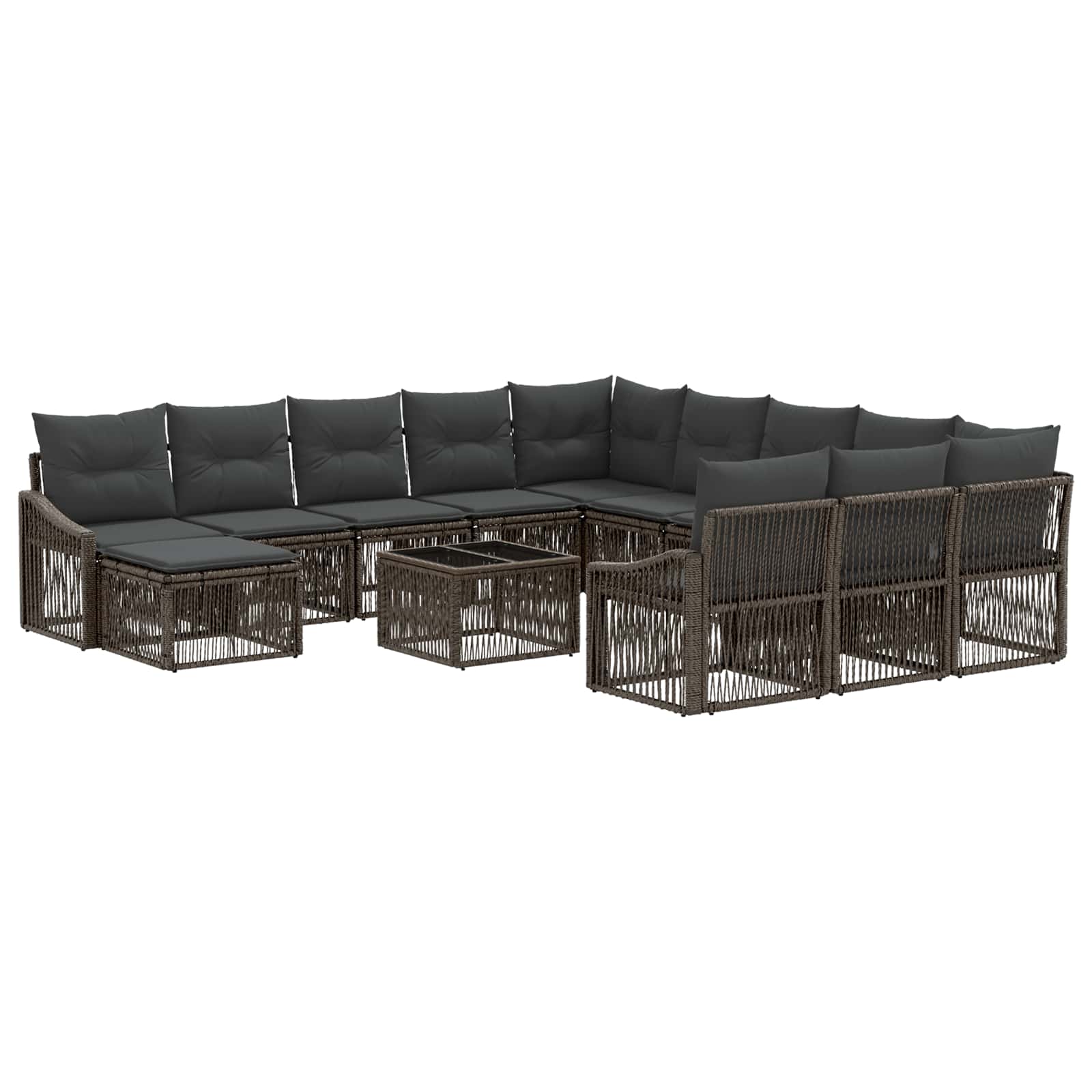Zestaw Sof na Ogród 13 pcs Szary polirattan vidaXL
