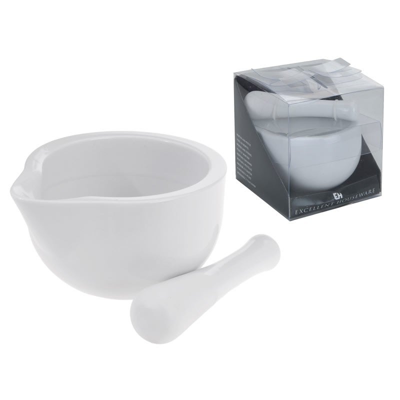 Moździerz do przypraw porcelanowy biały