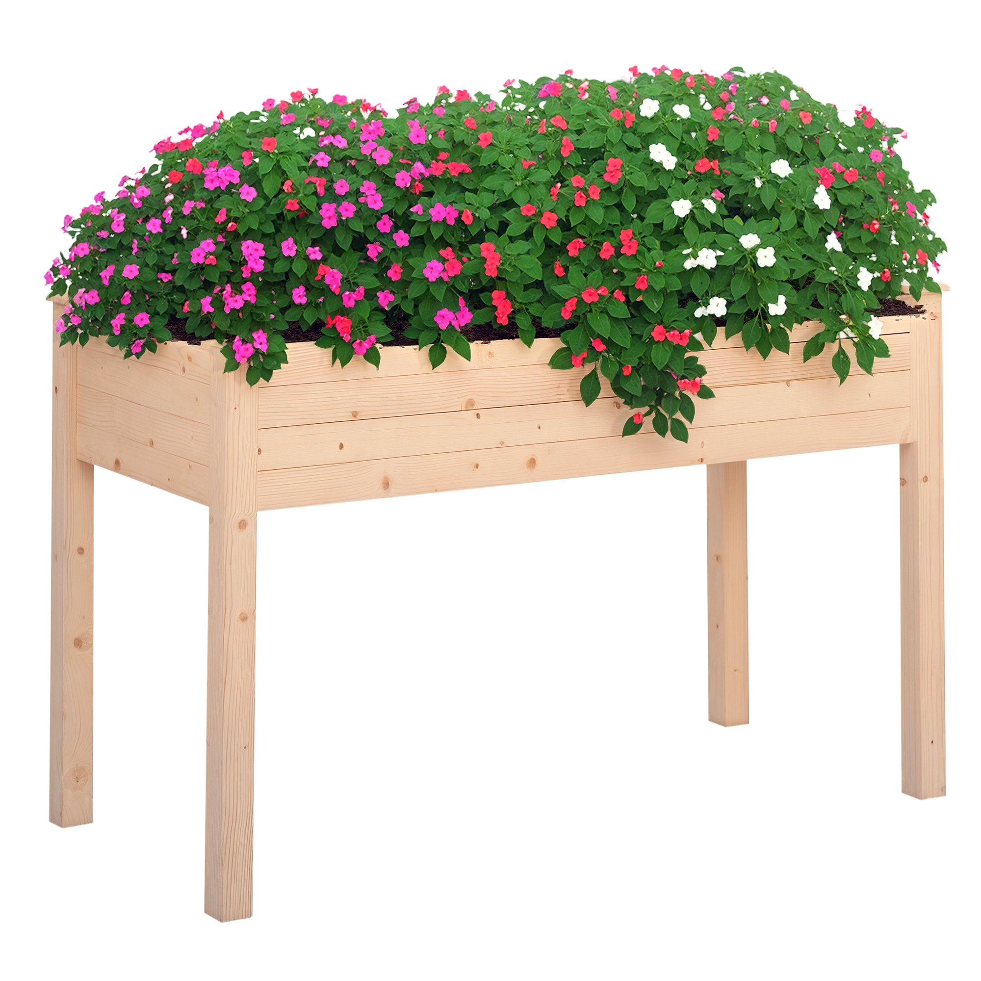 Fir Drewno Non - Woven Tkanina Planting Łóżko, 122.5Lx56.5Wx76H cm