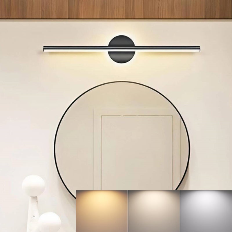 Nowoczesna lampa ścienna 40 cm - lampa lustro LED 10W, 3 temperatury barwowe - lampa do wanny łazienkowej - podświetlane lustro toaletki - czarna