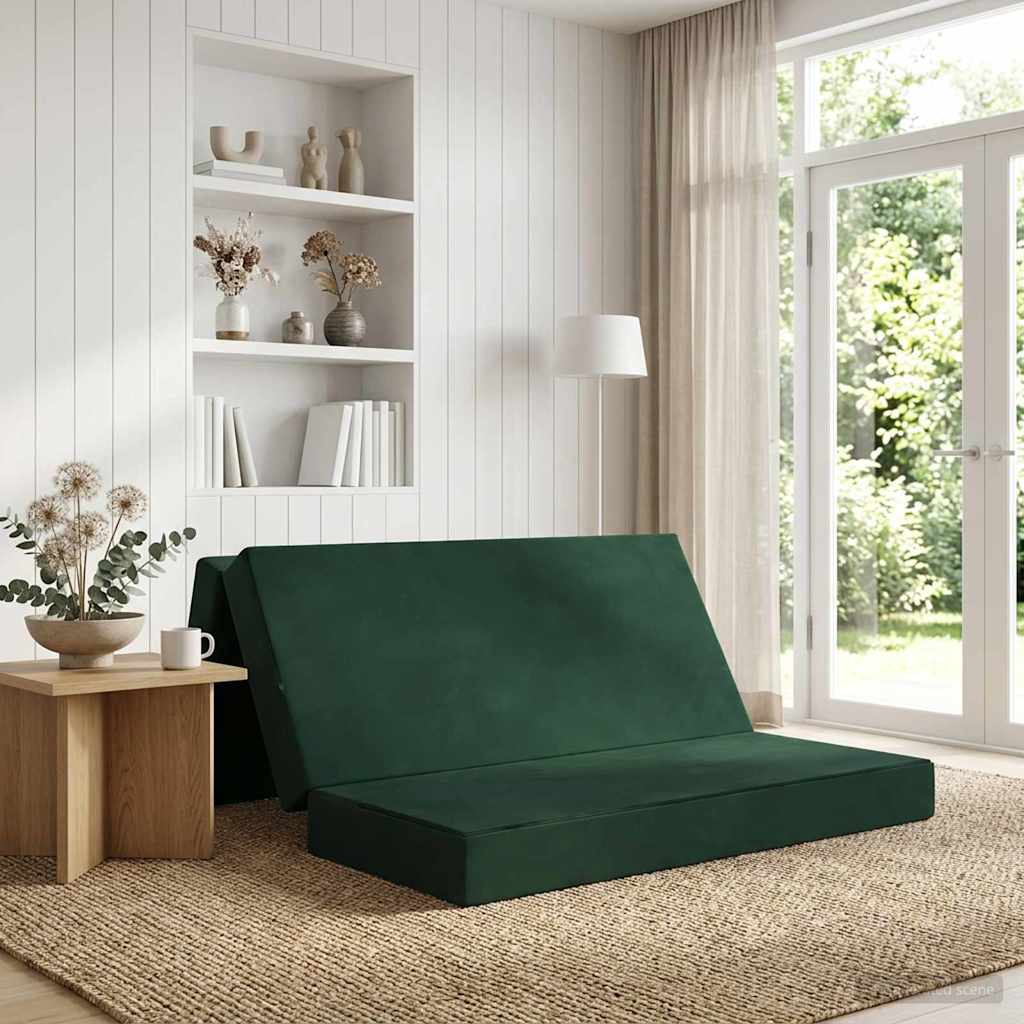 Składana Sofa Łóżko 120 x 67 x 45 cm Ciemnozielony vidaXL