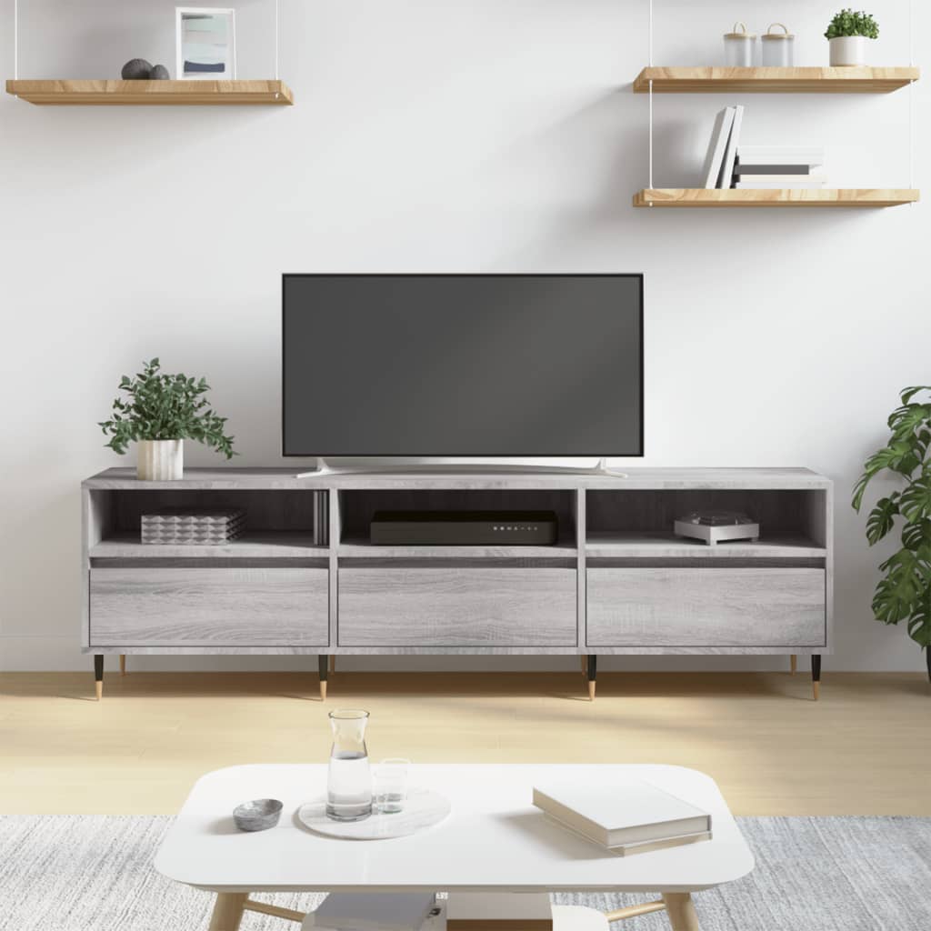 vidaXL Szafka TV, szary dąb sonoma, 150x30x44,5 cm