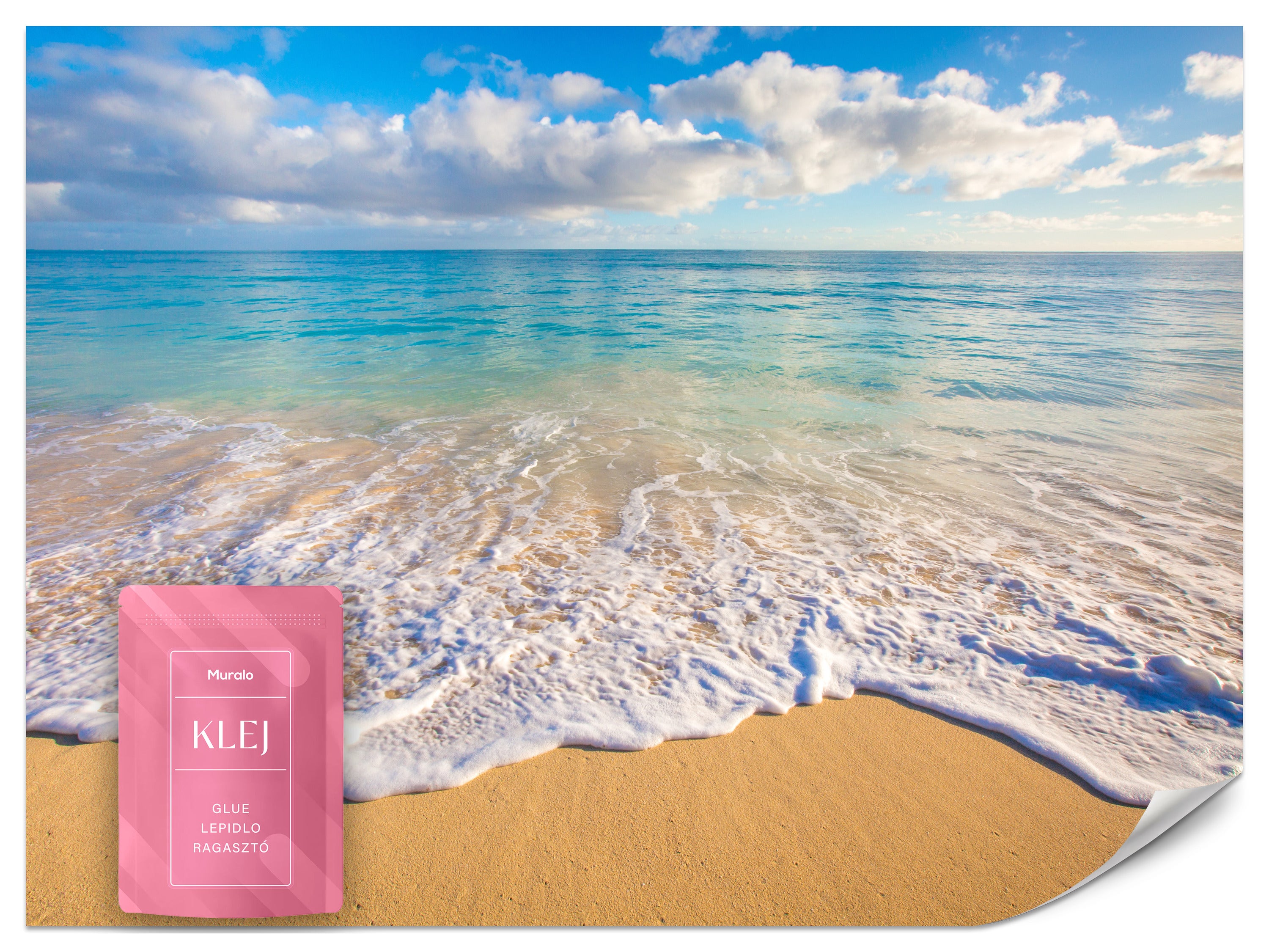 FOTOTAPETA DO SYPIALNI SALONU PLAŻA MORZE FALE PEJZAŹ NATURA 3D 350x256