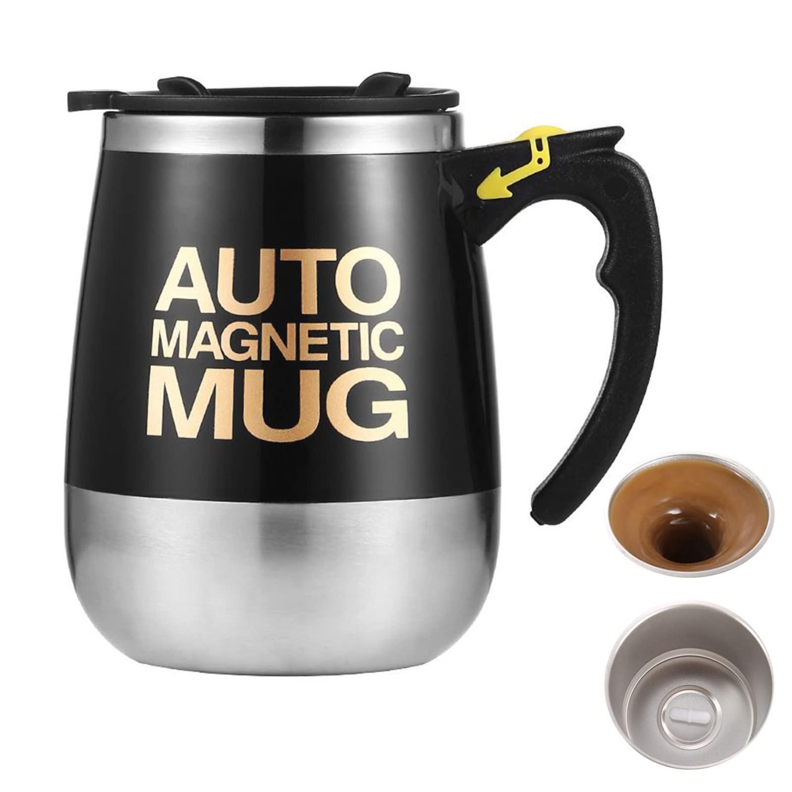 Automatyczny kubek do kawy z funkcją mieszania – inteligentny podgrzewacz do napojów z ładowaniem USB – kubek ze stali nierdzewnej do kawy – 400 ml