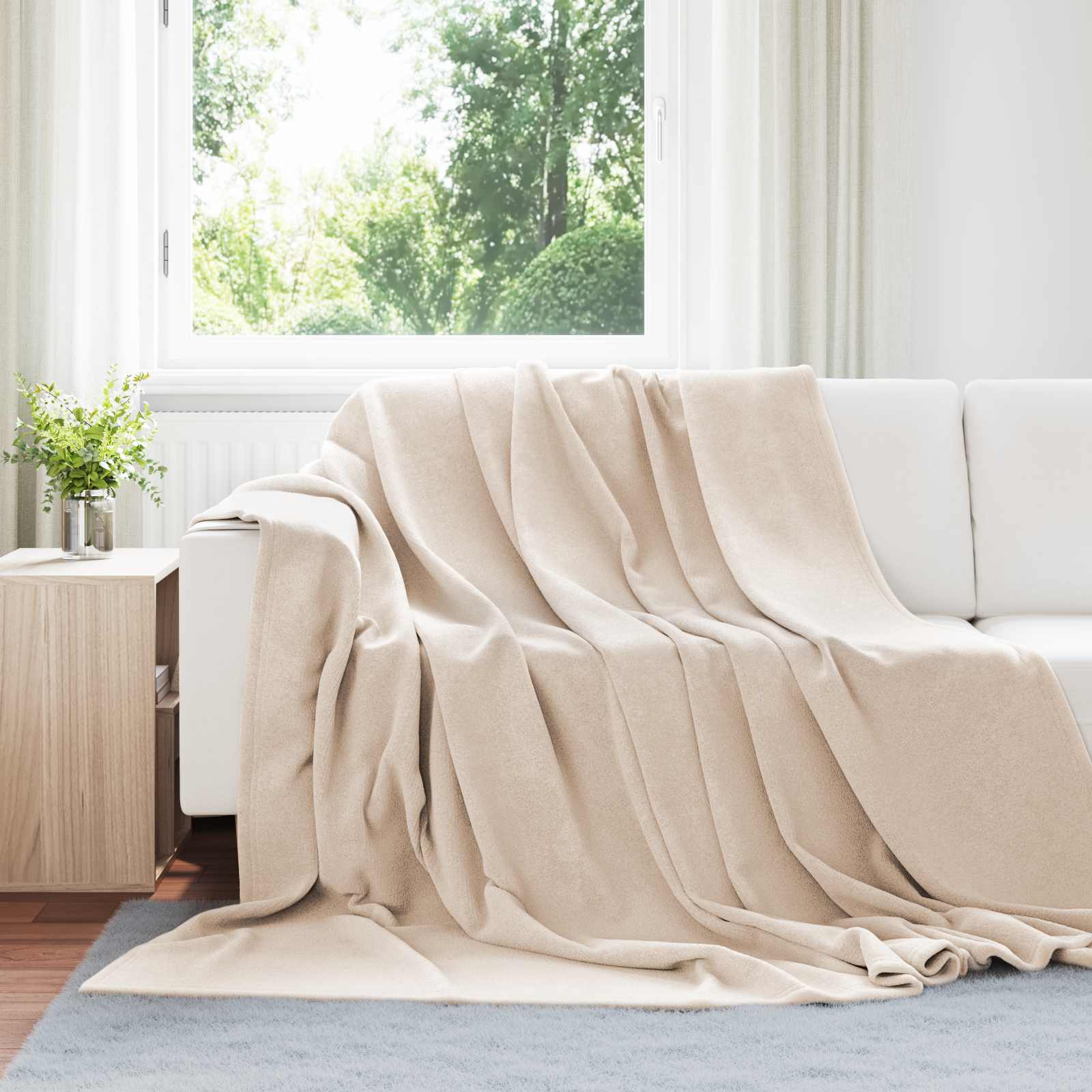 Koce narzutowe 6 pcs Beżowy 240 x 270 cm Polar vidaXL