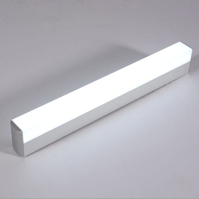 Kinkiet z zamkniętym kloszem ze stali nierdzewnej + oświetlenie do makijażu, energooszczędny, dioda LED o wysokiej jasności - 55 cm, białe światło