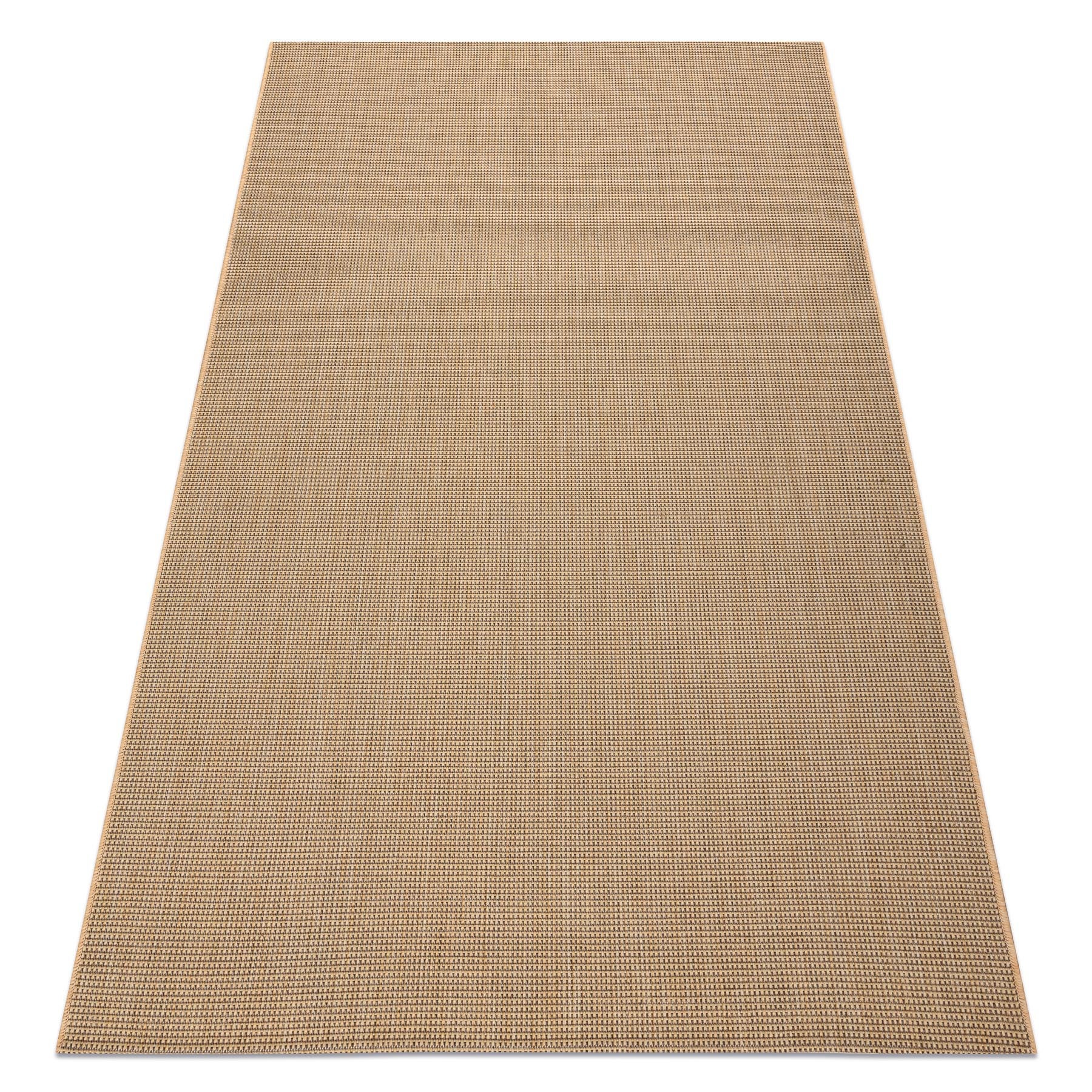 DYWAN SZNURKOWY SIZAL FLOORLUX 20580 gładki, jednolity, jednokolorowy - natural / coffeee 200x290 cm