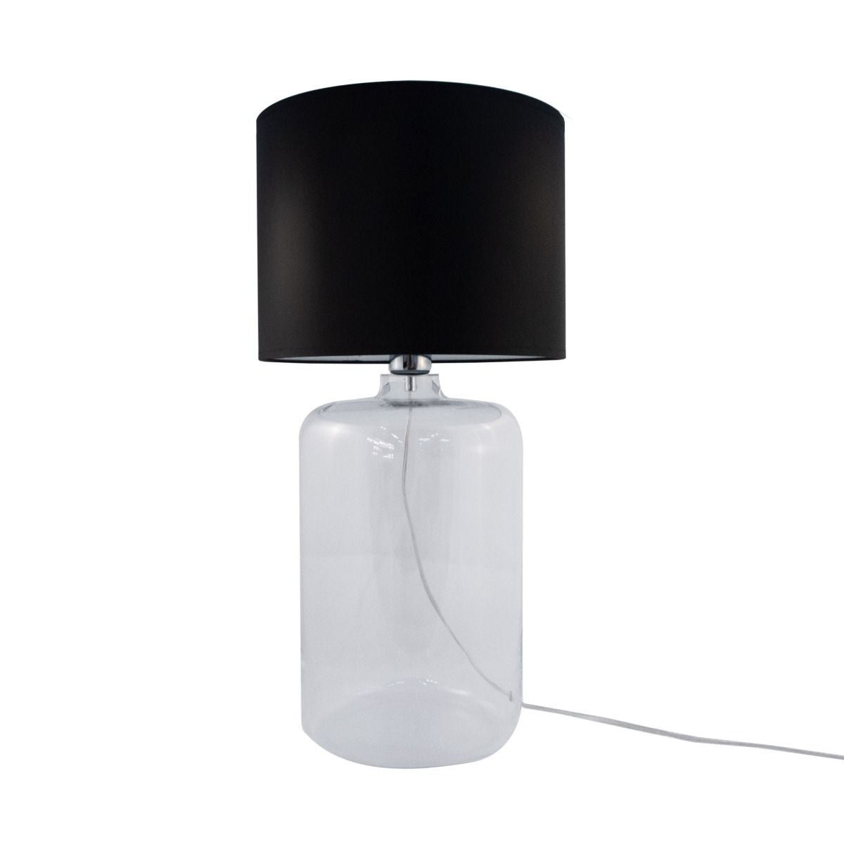 Lampa stołowa szklana z czarnym abażurem 60 cm E27 60W Amarsa Zuma Line
