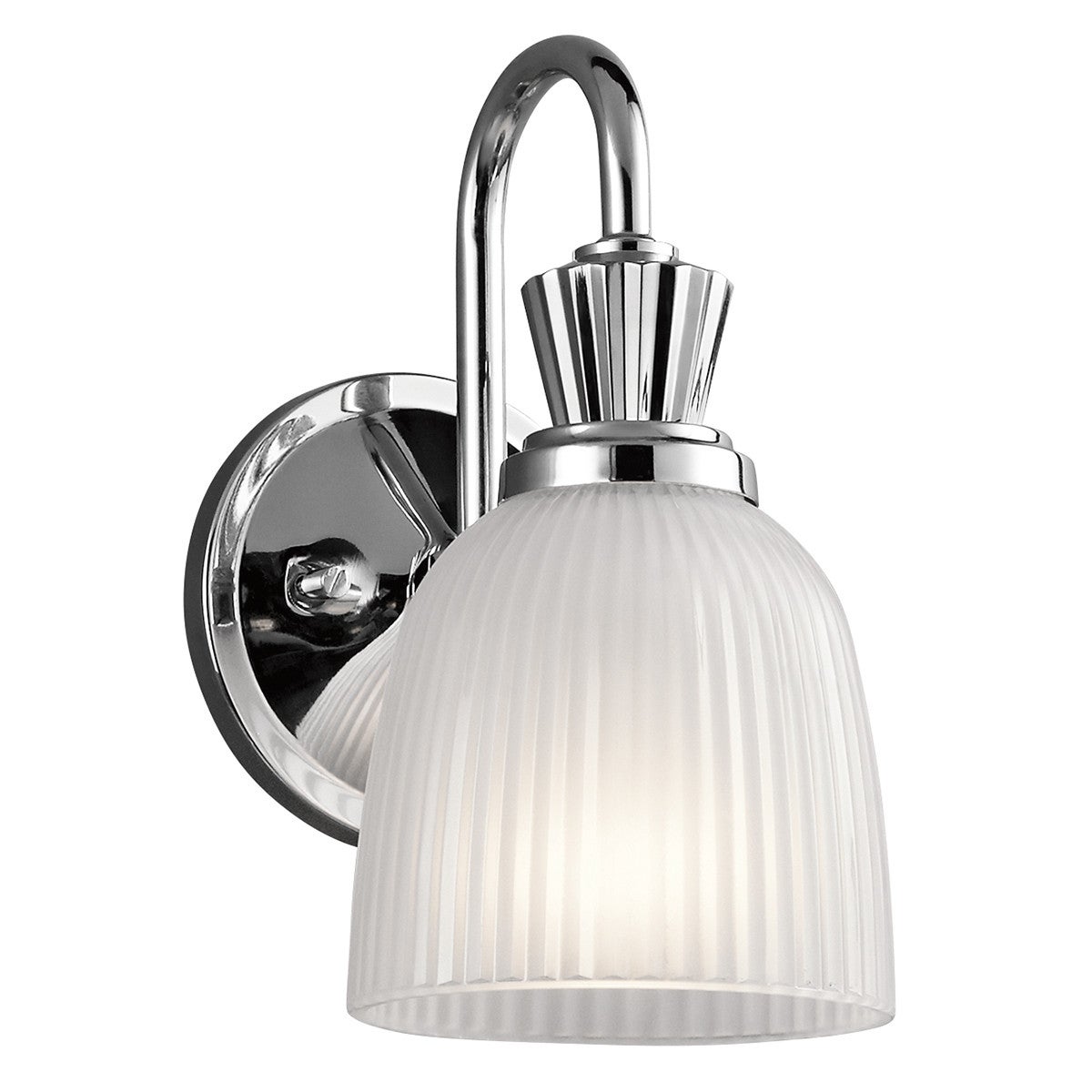 Kinkiet łazienkowy chrom szklany klosz Cora 1xG9 3W Kichler