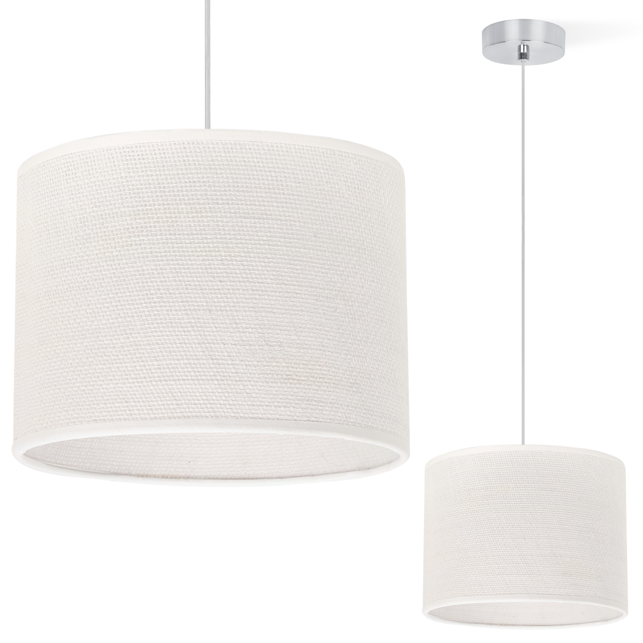 Lampa sufitowa wisząca Light Home LH Juta walec 1xE27 srebrny 20cm