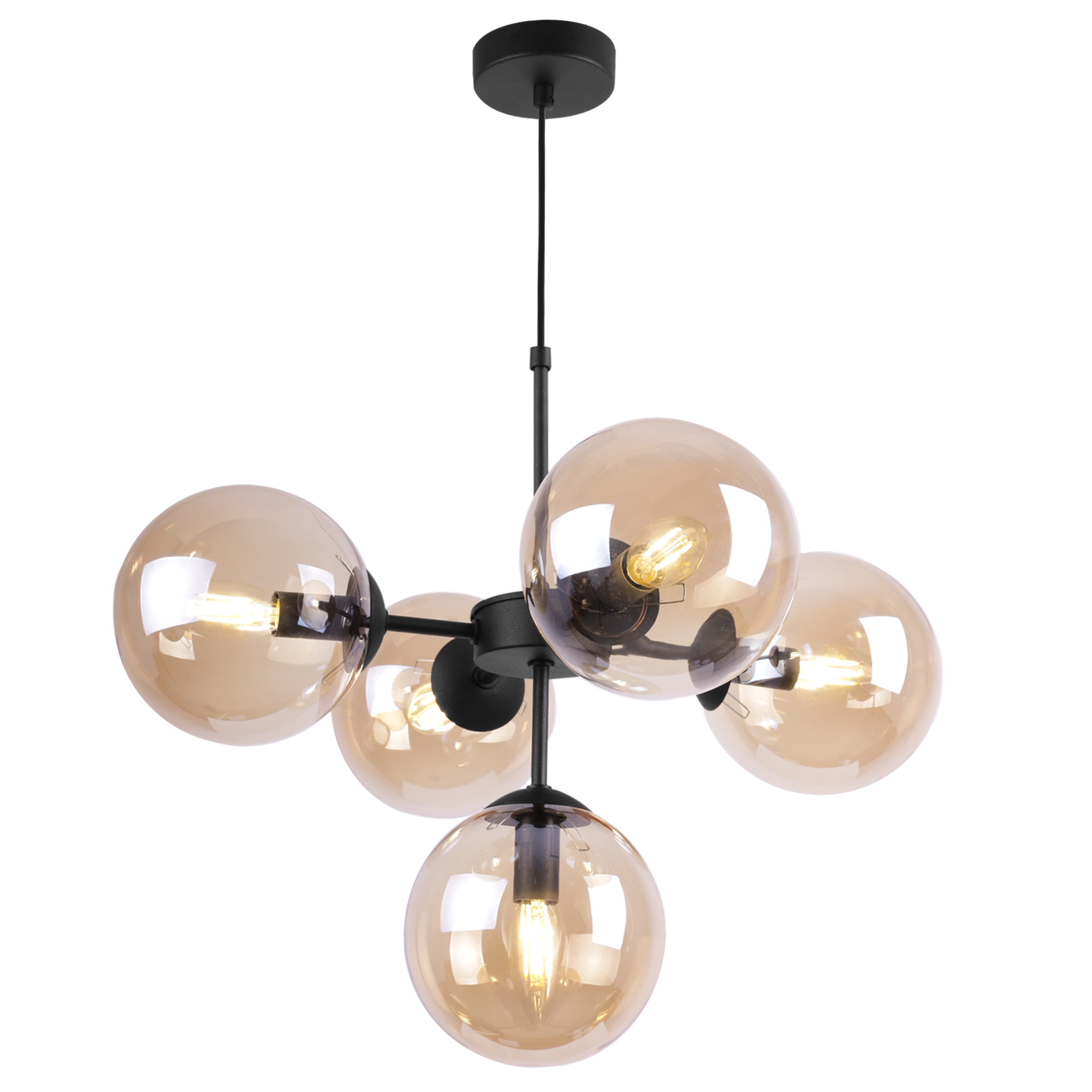 Lampa sufitowa wisząca Light Home LH Imperia 5x E14 60W miodowy