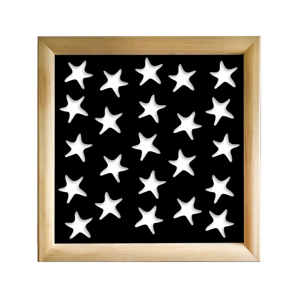 STARFISH - Kwadratowe moduły dekoracyjne z drewna i PVC - Rozmiar 98x98 cm - Grubość 64 mm - Kolor wewnętrzny CZARNY