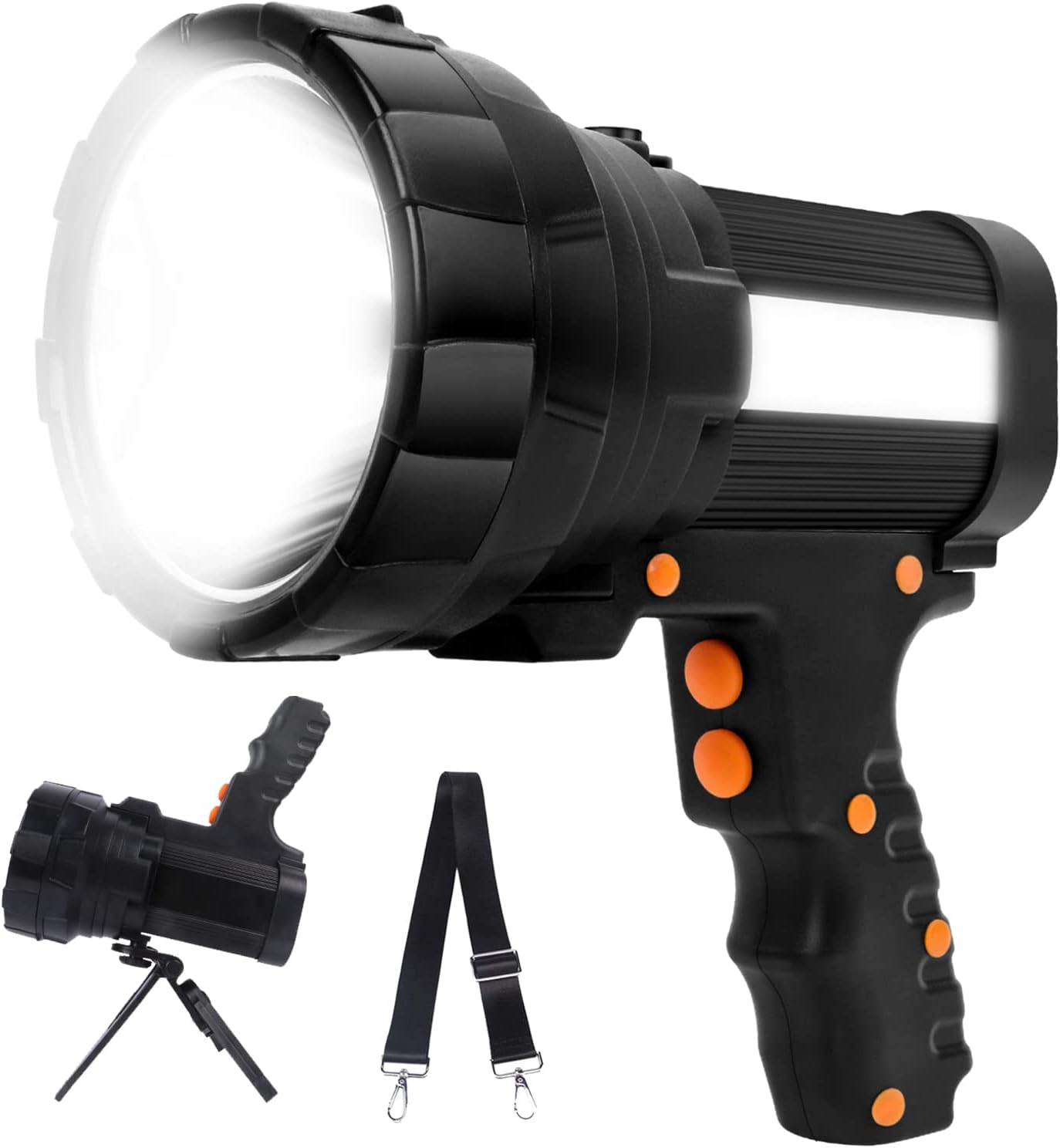 Akumulatorowa latarka LED, wodoodporna IPX4, super jasna, 15 000 lm, 10 000 mAh, oświetlenie awaryjne dalekiego zasięgu, 6 trybów, wysoka moc