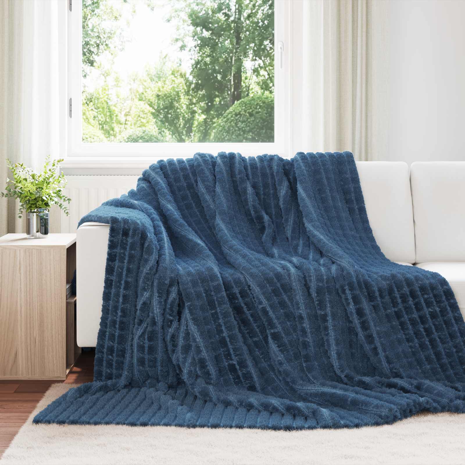 Koce narzutowe 6 pcs Granatowy 240 x 220 cm Polar vidaXL