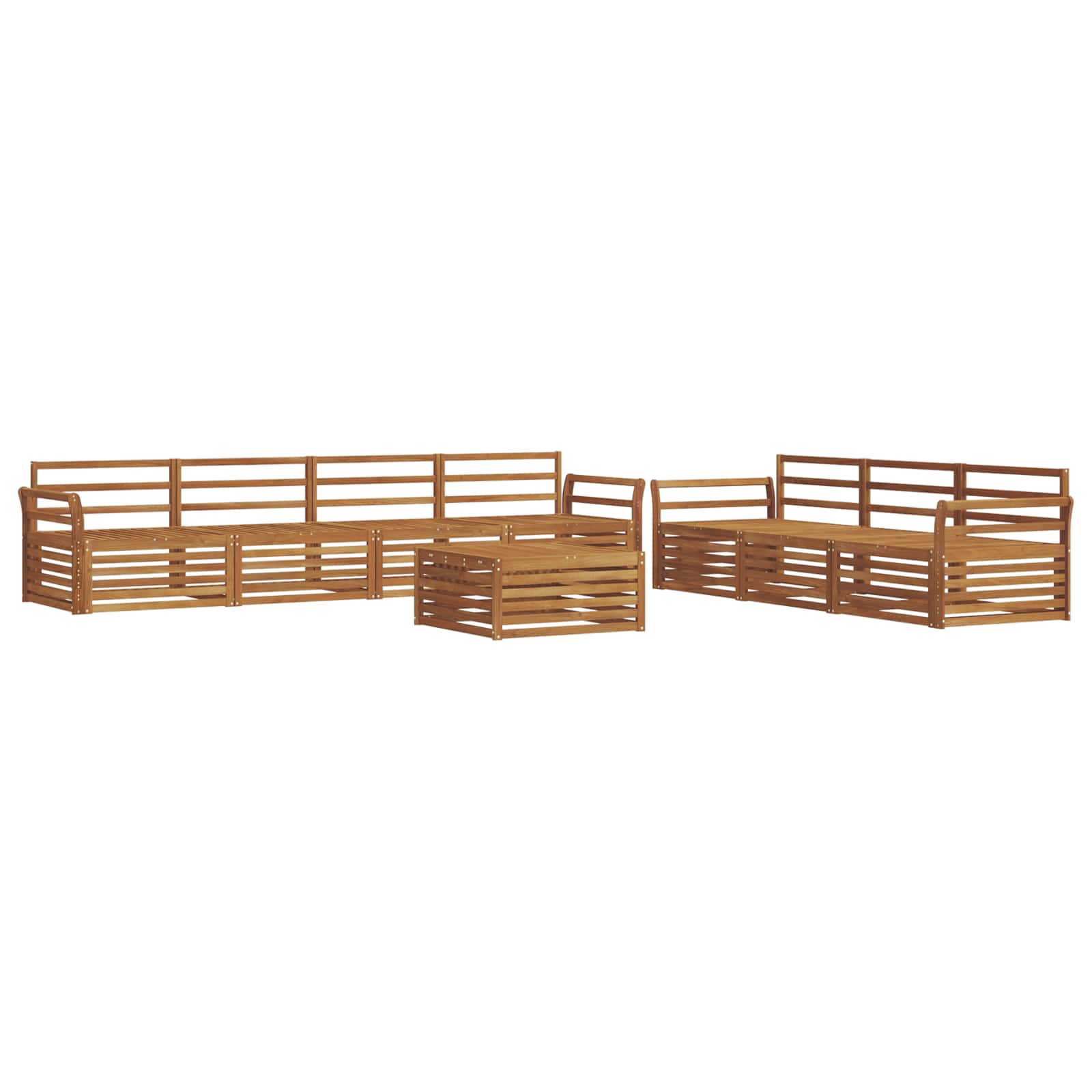 Zestaw sof na zewnątrz 8 pcs Naturalny Lite Drewno Akacji