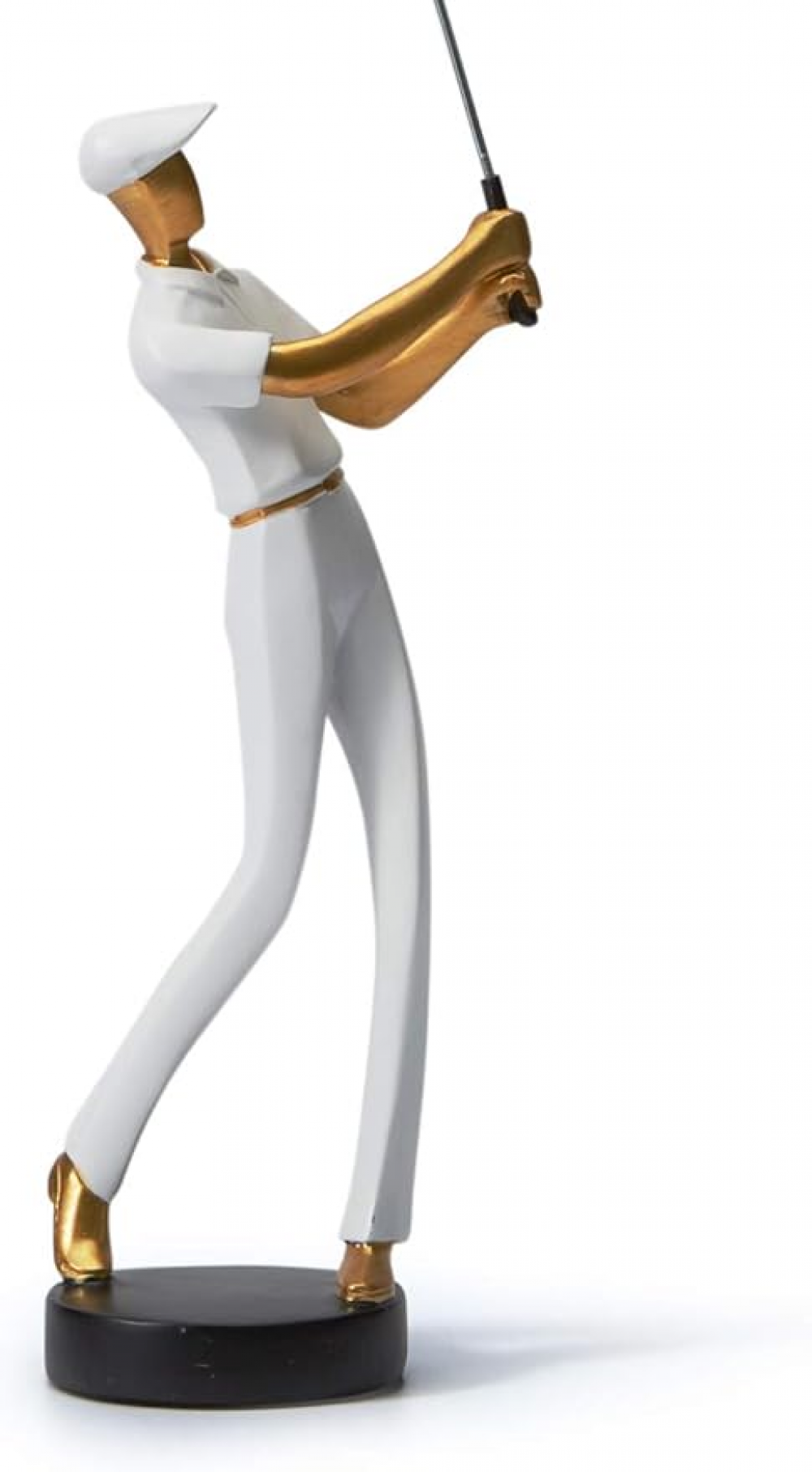 Figurka golferki dekoracja rzeźba golfu żywica prezent biały 24 cm.