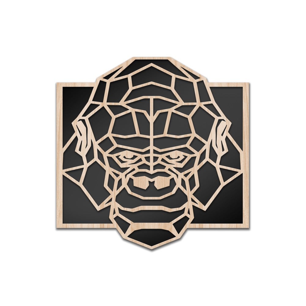 GORILLA - LASERCUT Obraz dekoracyjny z kompozytu drewna i PVC 60x60 cm