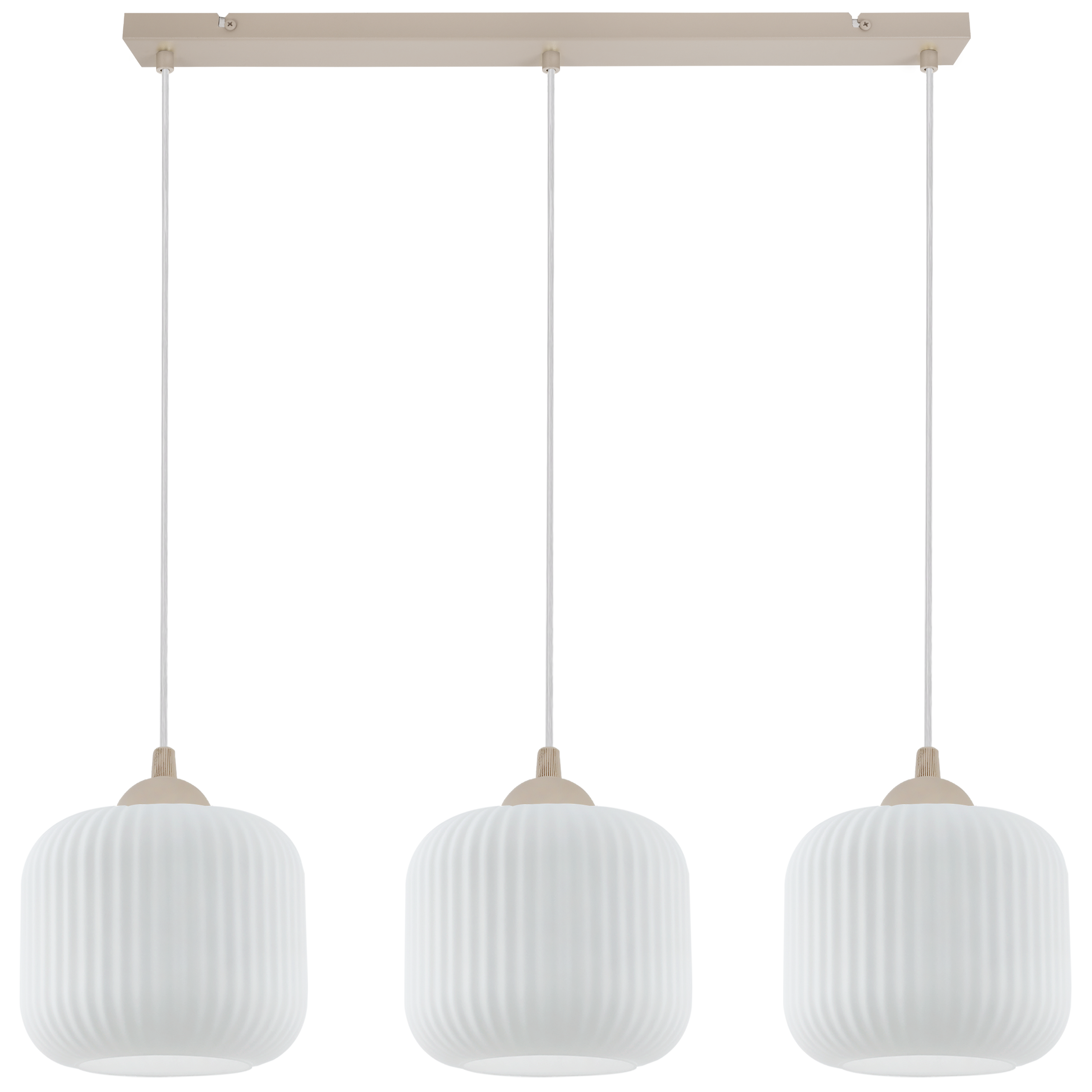 Lampa sufitowa wisząca Light Home LH Riffle 3xE27 kaszmir klosz biały 15cm walec