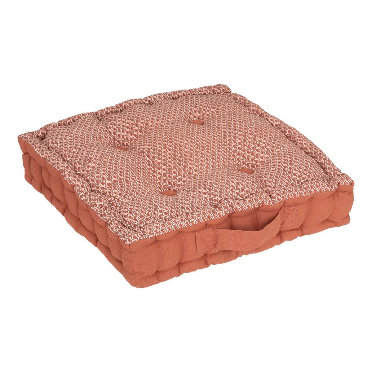 PODUSZKA/SIEDZISKO Shipy terracotta beż BAWEŁNIANA pikowana