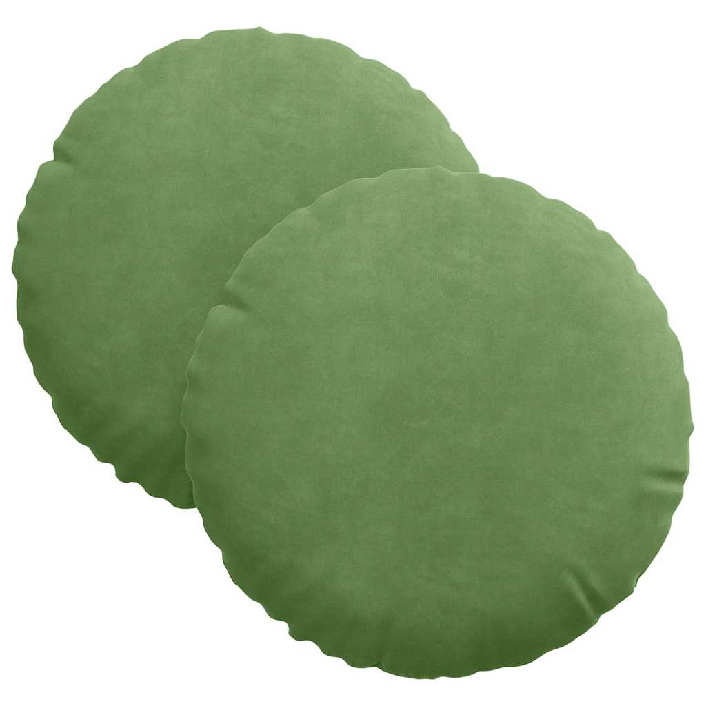 Poduszki na siedziska 2 pcs Jasnozielony Ø30 x 13 cm Aksamit