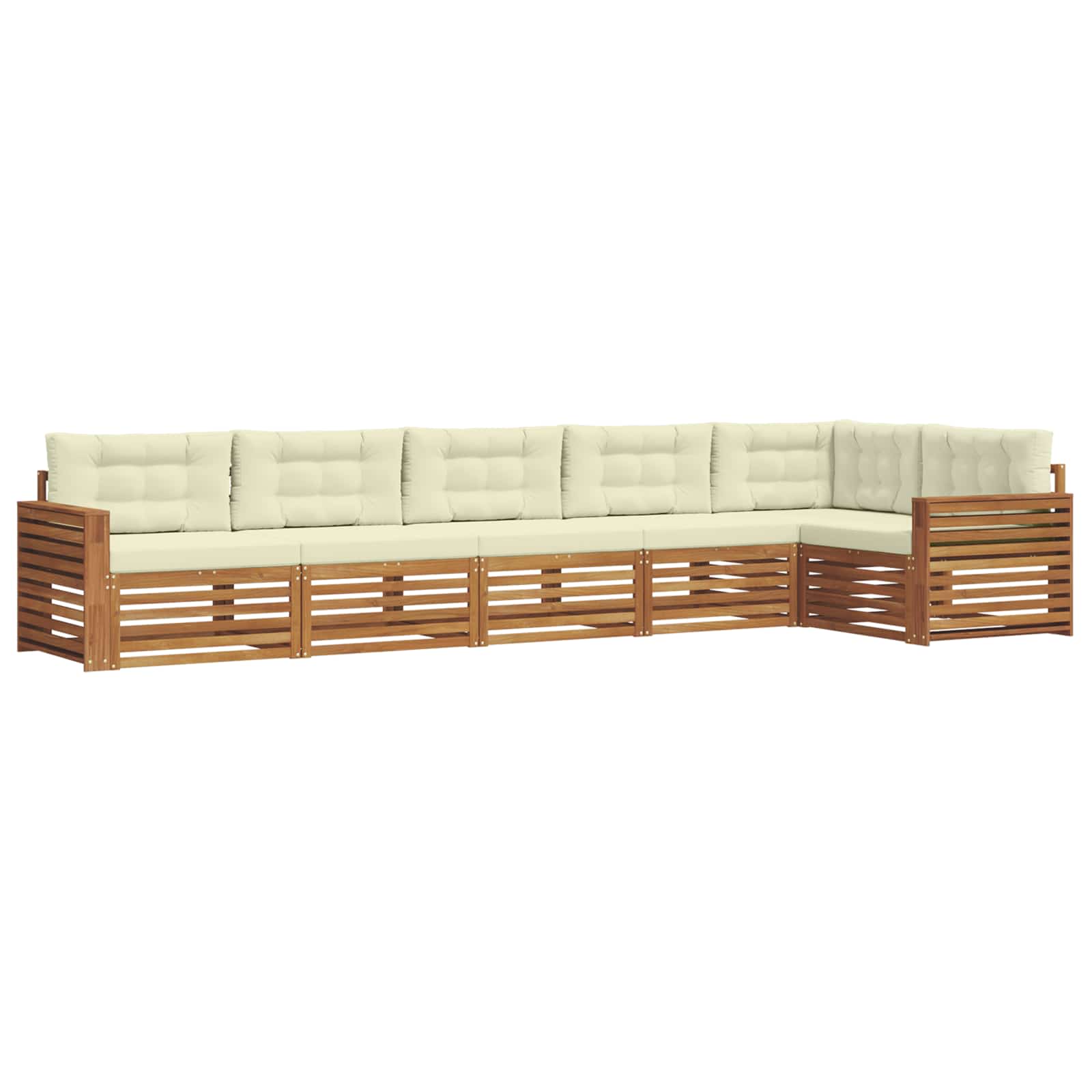 Zestaw sof na zewnątrz z poduszką 6 pcs Naturalny i Kremowy