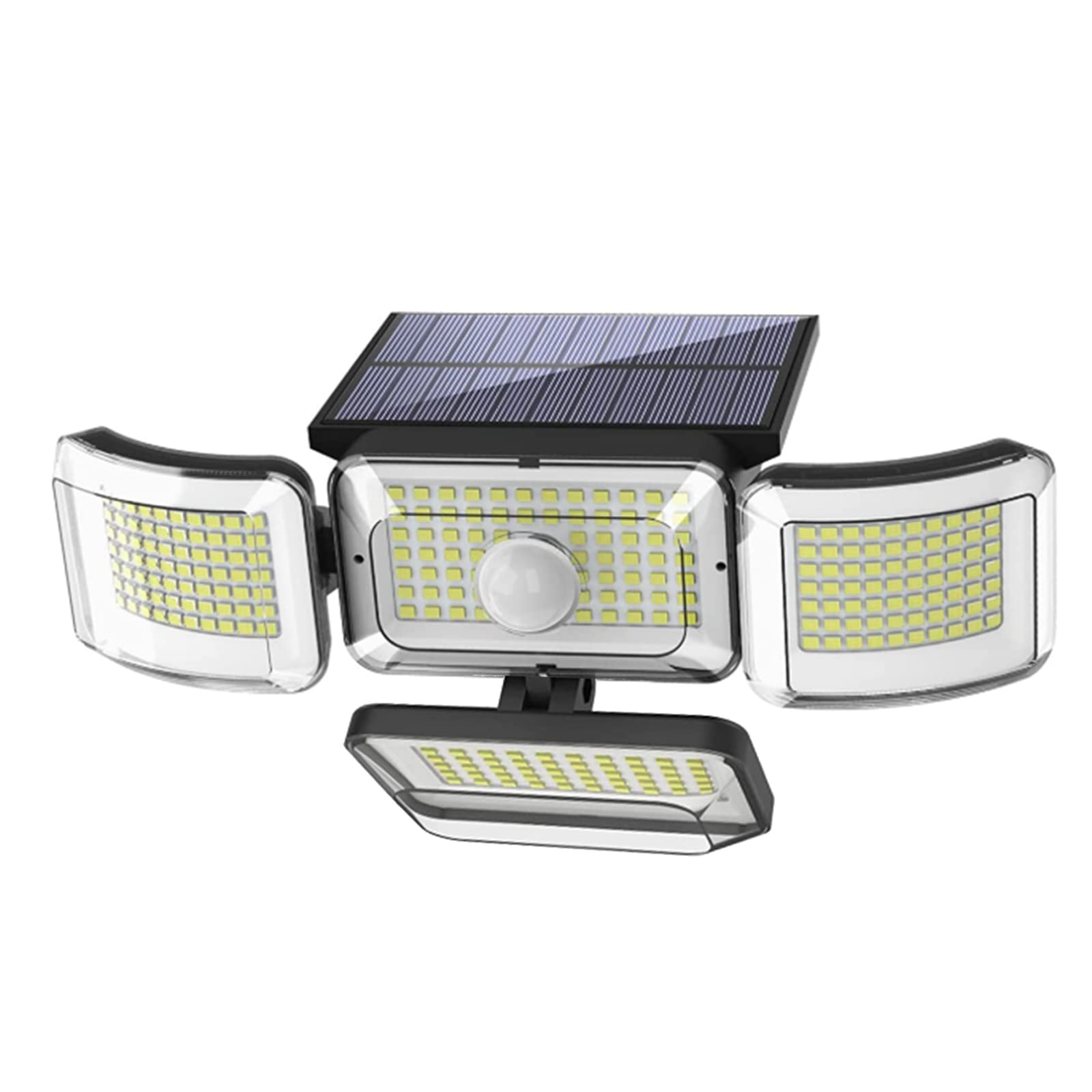 Zestaw 2 lamp solarnych zewnętrznych 288 LED z czujnikiem ruchu, 4 regulowanymi głowicami, 3 trybami, wodoodpornymi IP65, do ogrodu, alei, ganku