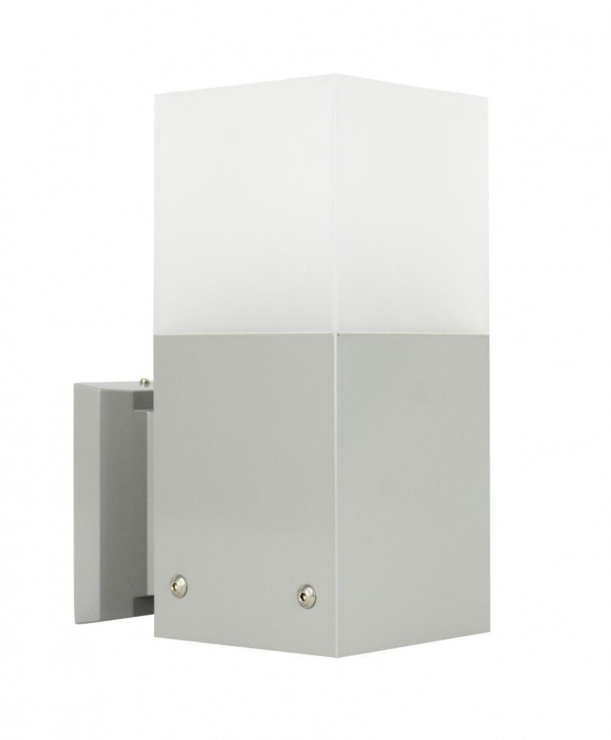 Kinkiet zewnętrzny Cube srebrny 1xE27x20W wym:22x10x17cm IP44 SU-MA