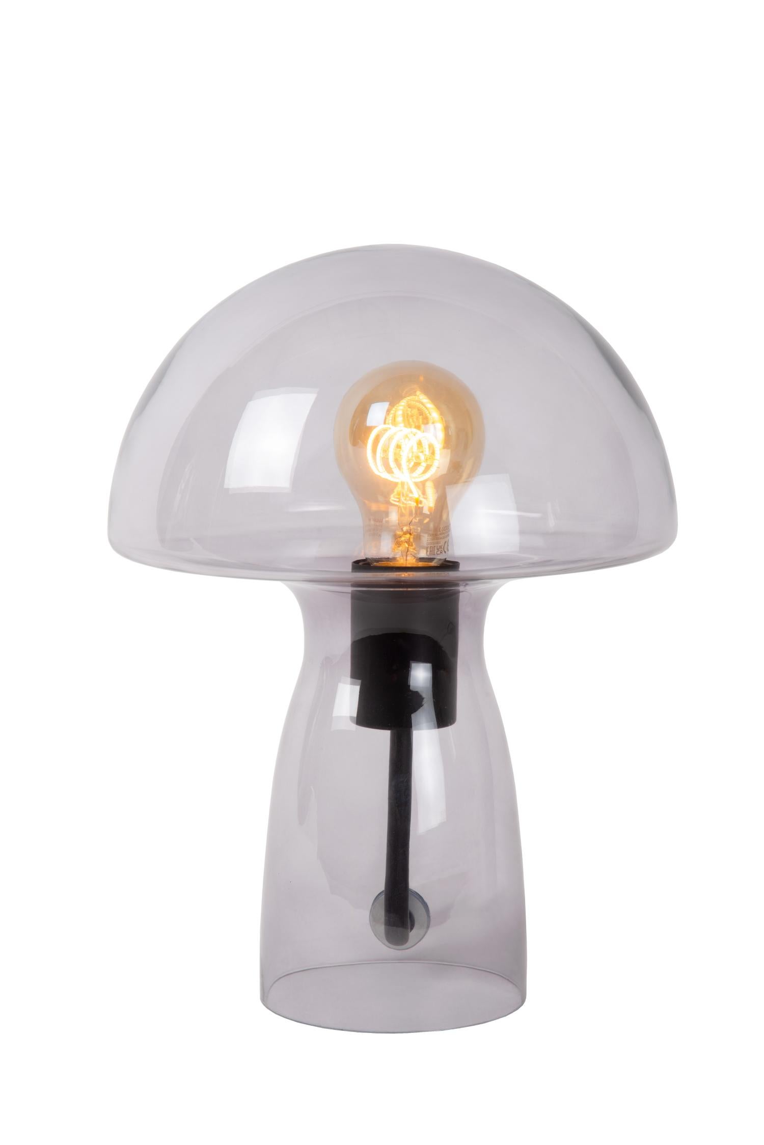 Lampa stołowa Fungo przezroczysto-czarna 1xE27x60W szkło wym:28x23x23cm IP20 Lucide