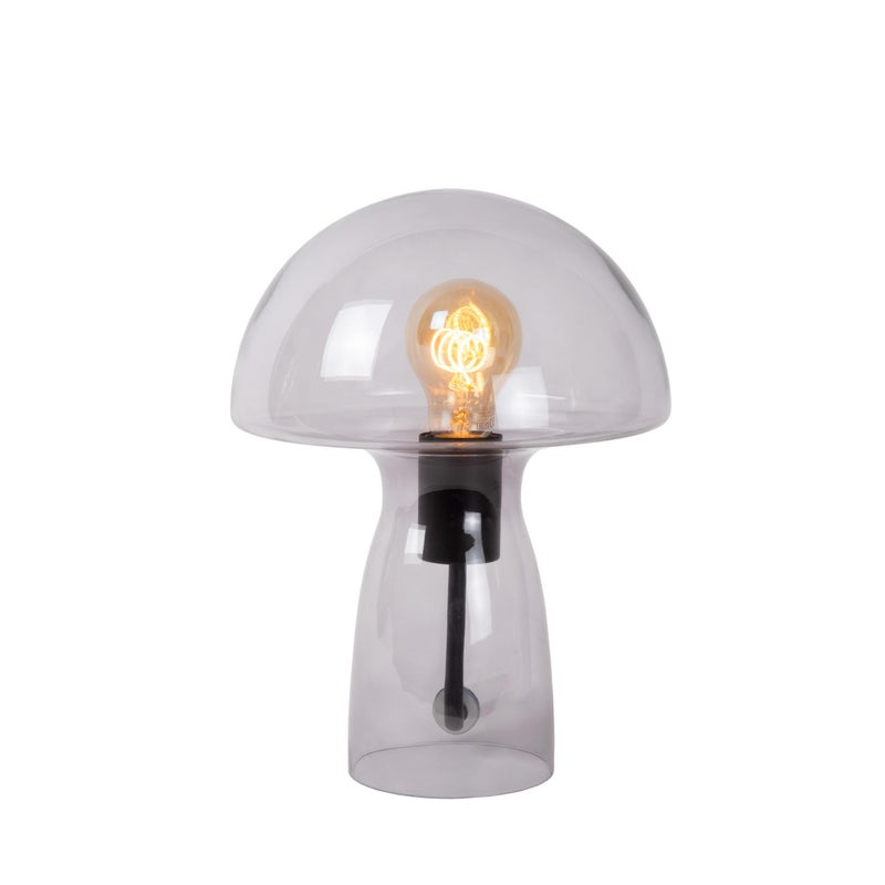 Lampa stołowa Fungo przezroczysto-czarna 1xE27x60W szkło wym:28x23x23cm IP20 Lucide