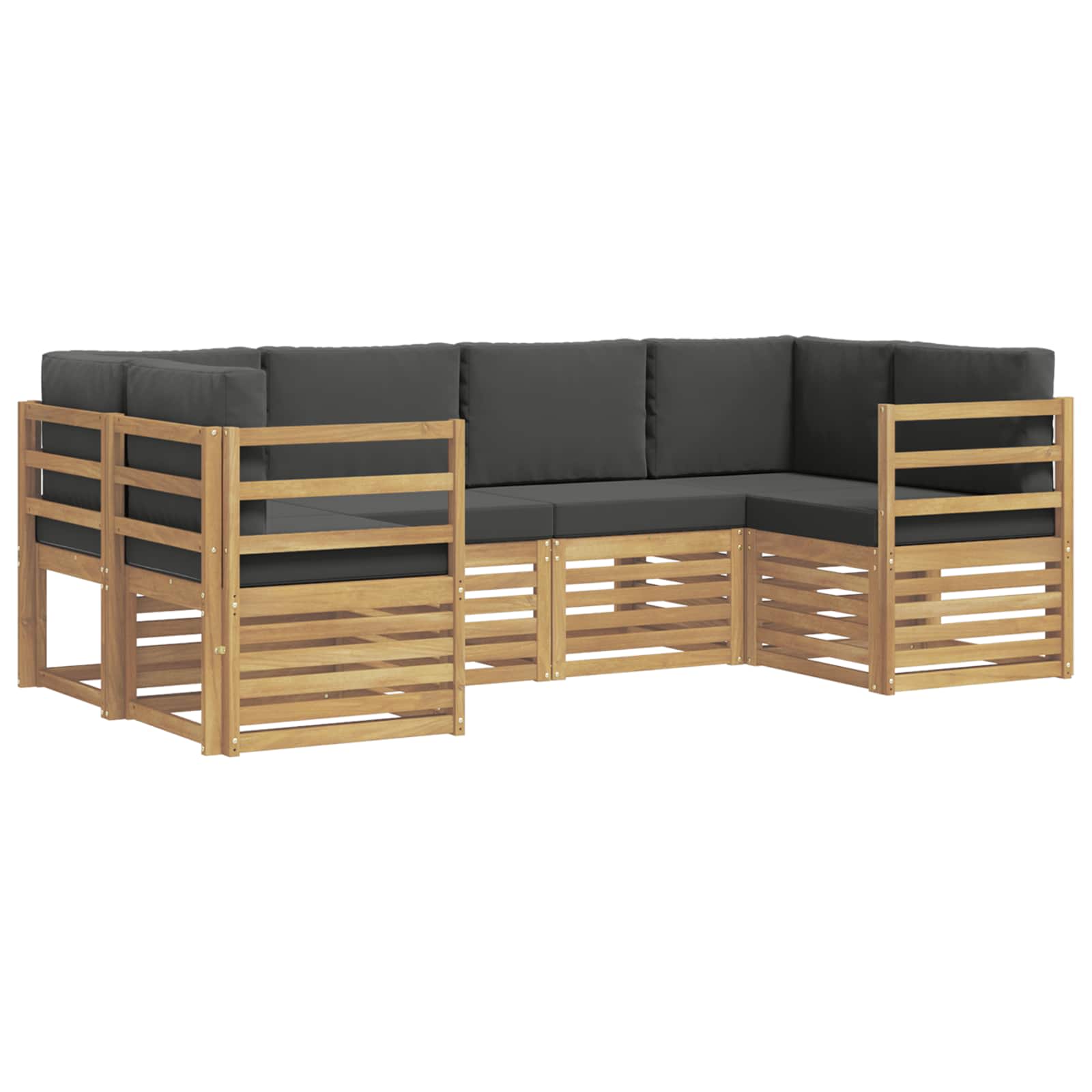 Zestaw sofy narożnej 6 pcs Biały i antracyt 245 x 126,5 x 73 cm