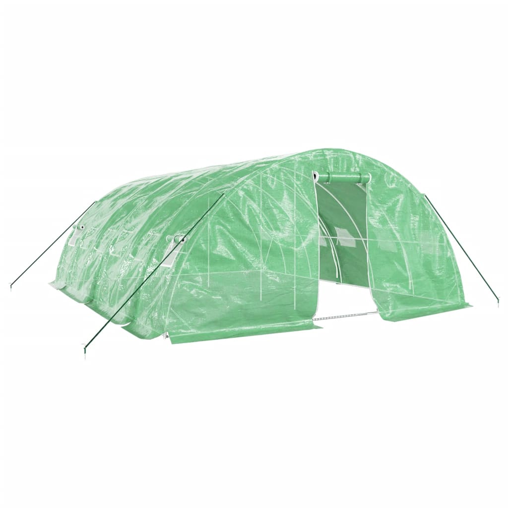 Szklarnia Ogrodowa 600x500 cm z Drzwiami z Oknami z Polietylenu Zielona