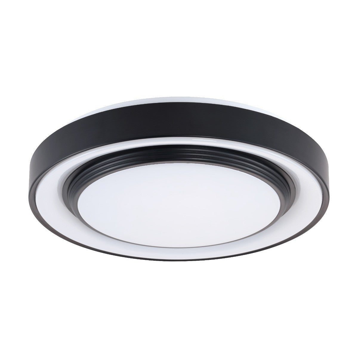 Plafon Zygmunt okrągły czarno-biały LED 48W 3000K-6000K 5300lm z pilotem wym: 7 x 38,5 cm IP44 tworzywo sztuczne Polux