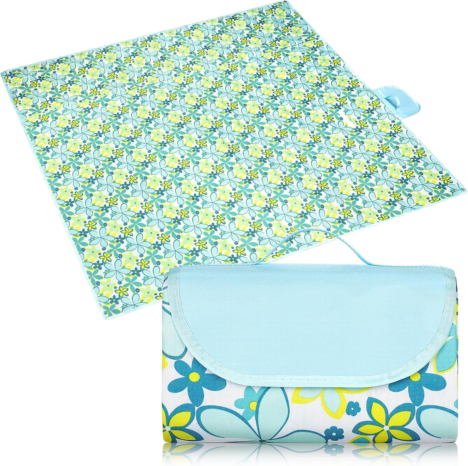 [Lily Blue] 200 * 200 CM Składany koc piknikowy Podkładka Wodoodporna na piknik Park Wędrówki i Kemping Nadaje się do podróży w