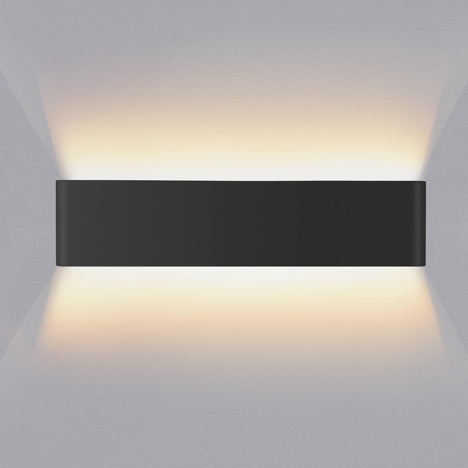 Lampa Ścienna Wewnętrzna 14W 40CM Góra i Dół Oprawy Wewnętrzne Aluminiowe Dekoracyjne/Nowoczesne Kinkiety Ścienne Białe Ciepłe 3000k（Czarne）