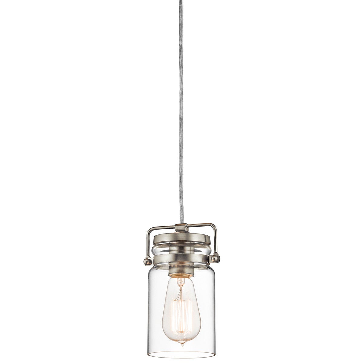 Lampa wisząca szczotkowany nikiel Brinley 1xE27 60W Kichler