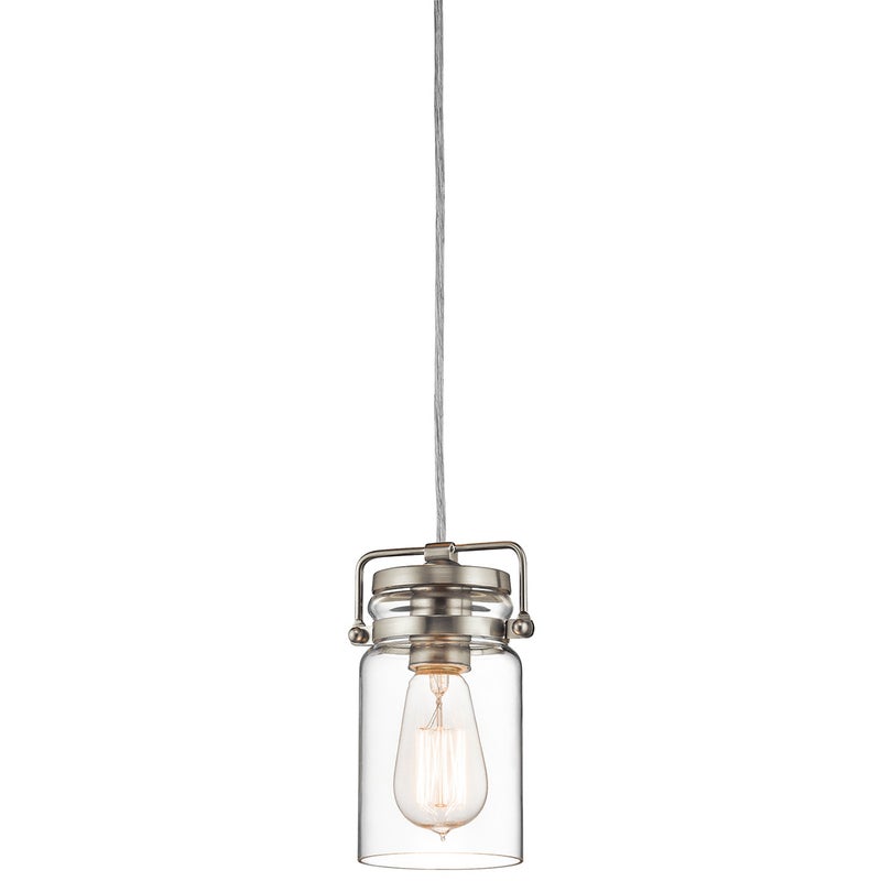 Lampa wisząca szczotkowany nikiel Brinley 1xE27 60W Kichler