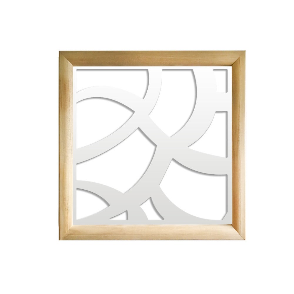 RACINES - Kwadratowe moduły dekoracyjne z drewna i PVC - Rozmiar 73x73 cm - Grubość 64 mm - Kolor wewnętrzny BIAŁY