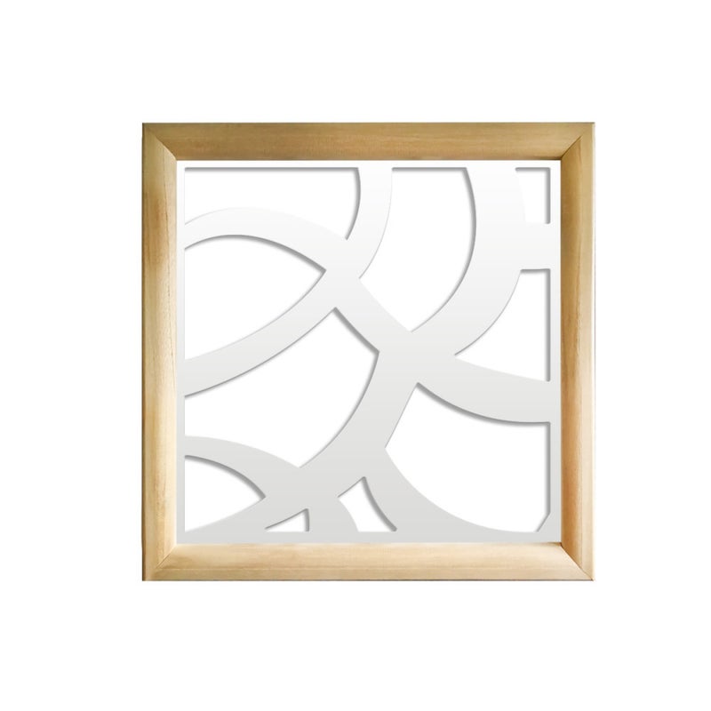 RACINES - Kwadratowe moduły dekoracyjne z drewna i PVC - Rozmiar 73x73 cm - Grubość 64 mm - Kolor wewnętrzny BIAŁY