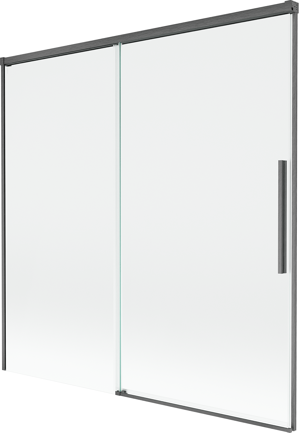 Mexen Rox parawan nawannowy 2-skrzydłowy rozsuwany 160 x 150 cm, transparent, gun gray szczotkowany - 8C9-160-001-66-00