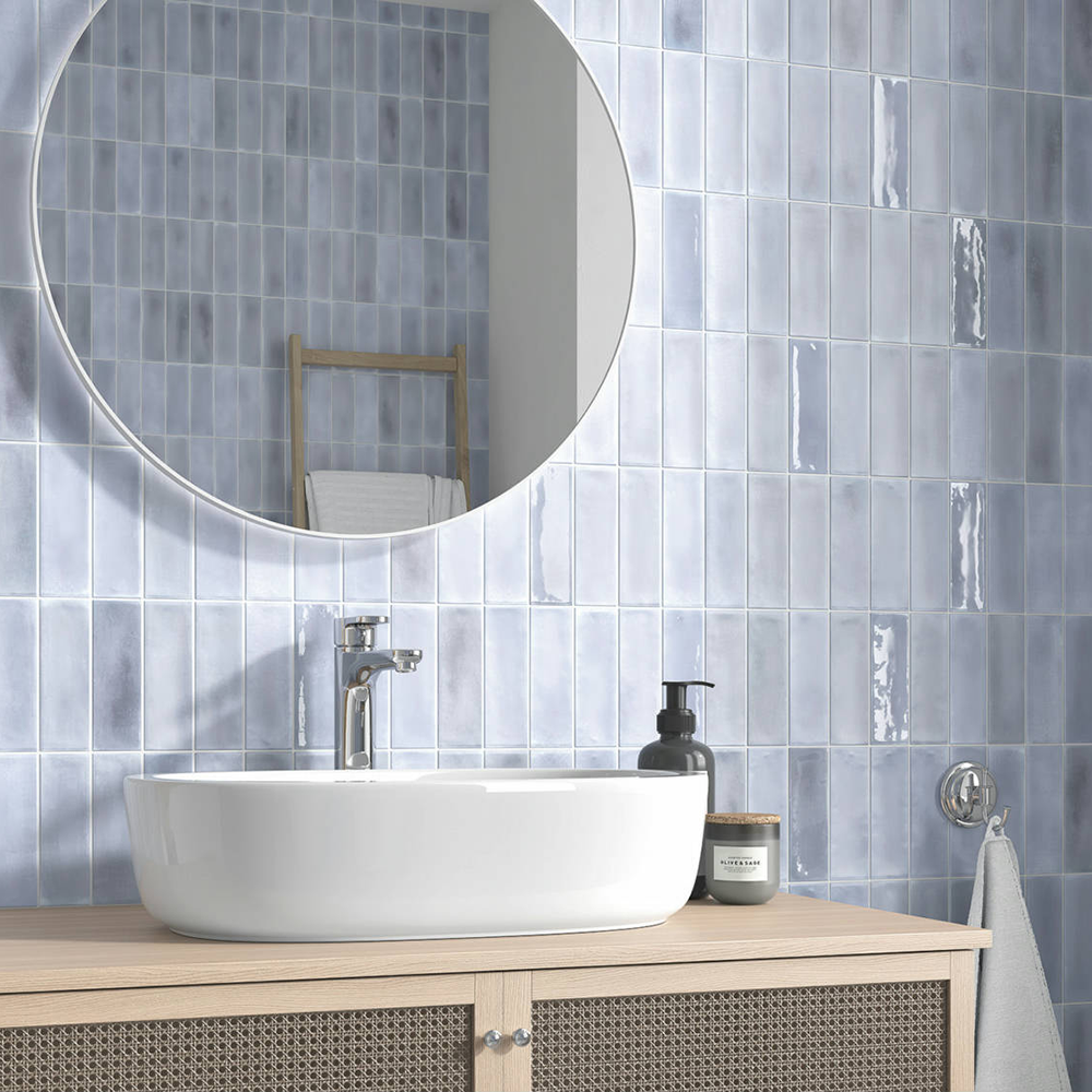Płytka mini metro premium z gresu porcelanowego do wnętrz i na zewnątrz Beret Lawendowy 5x15 cm Mat